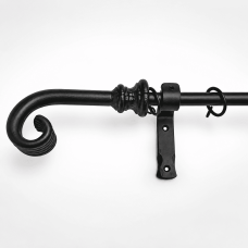 20mm Shepards Crook Wrought Iron Curtain Pole Set 